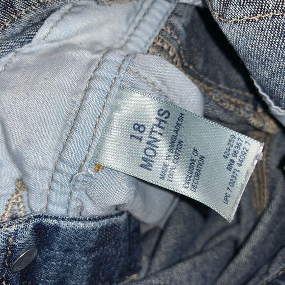 OshKosh Overalls Blue Denim 18m Snap Closure Legs - Picture 5 of 5